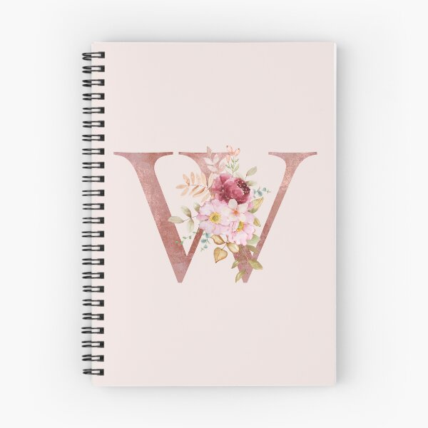 Item preview, Rose Gold Watercolour Letter W Floral Monogram designed and sold by NicheFifty-Two.