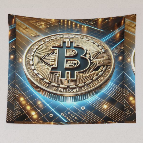 Item preview, Futuristic Bitcoin Glow: A Tribute to Digital Currency Innovation designed and sold by Meta2Physical.