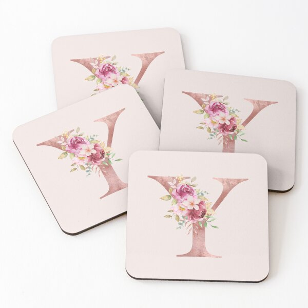 Item preview, Rose Gold Watercolour Letter Y Floral Monogram designed and sold by NicheFifty-Two.