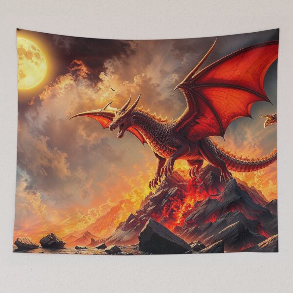 Item preview, Red Dragon and Erupting Volcano designed and sold by Skye Ryan-Evans.