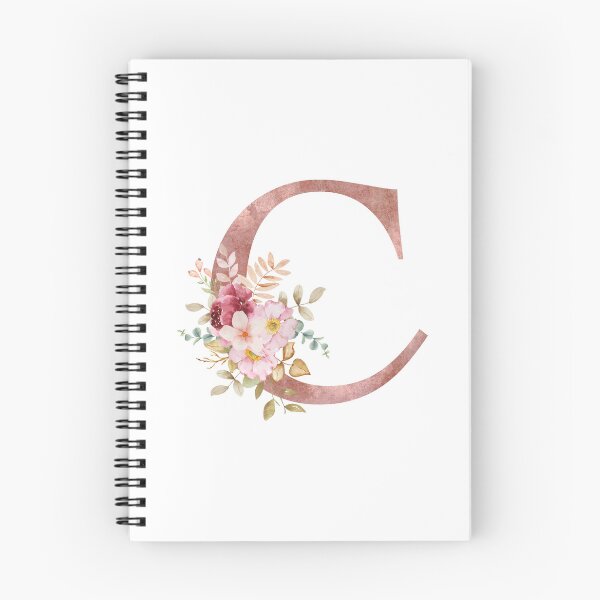 Item preview, Rose Gold Watercolour Letter C Floral Monogram designed and sold by NicheFifty-Two.
