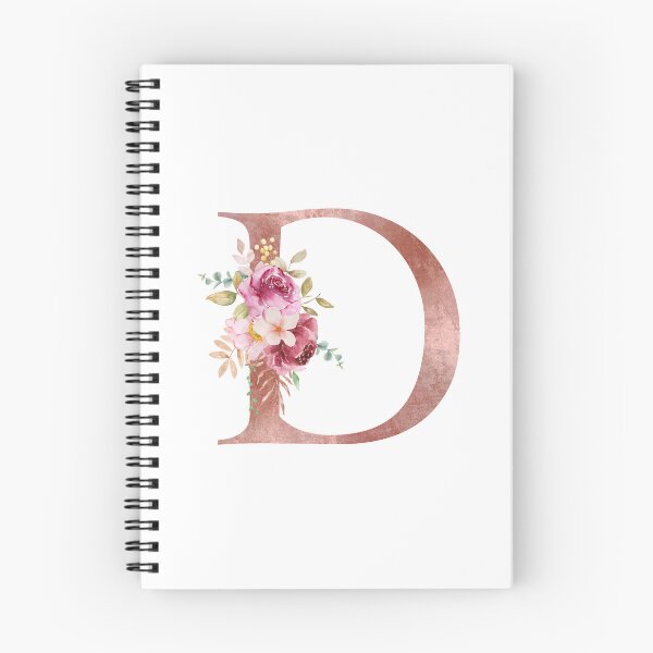 Item preview, Rose Gold Watercolour Letter D Floral Monogram designed and sold by NicheFifty-Two.