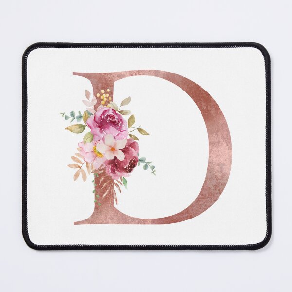 Item preview, Rose Gold Watercolour Letter D Floral Monogram designed and sold by NicheFifty-Two.