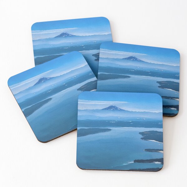 Aperçu de l'œuvre Le Mont Rainier au-dessus du Puget Sound (peinture à l'huile) créée et vendue par flyscenicair.