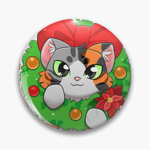 Item preview, Cat hanging out in Christmas wreath  designed and sold by Maythedragonlord .