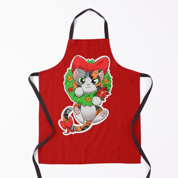 Item preview, Cat hanging out in Christmas wreath designed and sold by Maythedragonlord .