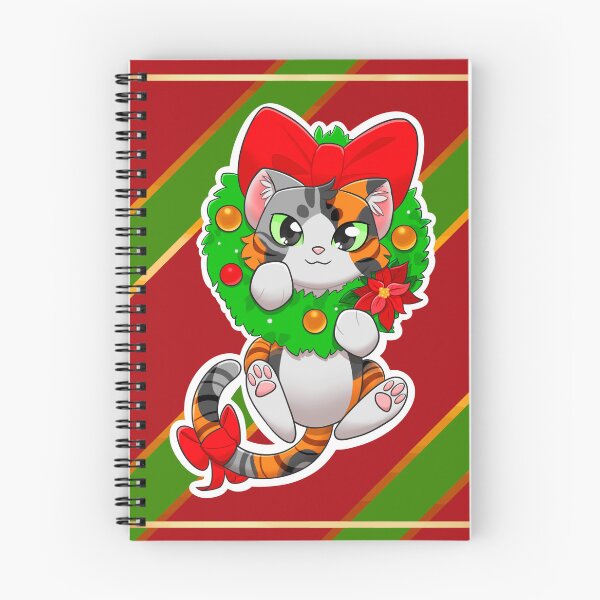 Item preview, Cat hanging out in Christmas wreath  designed and sold by Maythedragonlord .