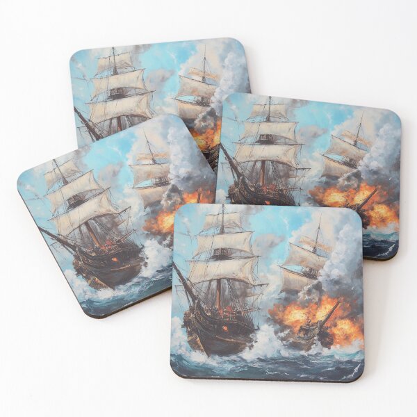 Item preview, Galleon Naval Battle on the High Seas, Day, Oil Painting designed and sold by Classix Design.