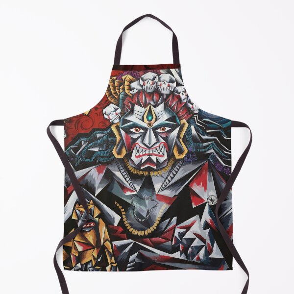 Item preview, Lord Kaal Bhairav: A Fierce Cubist Manifestation of Divinity  | Lord Kaal Bhairav  painting  designed and sold by KARTICK DUTTA.