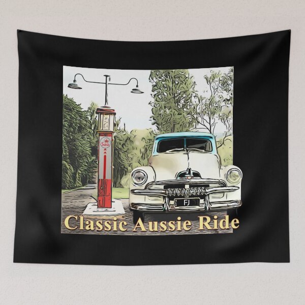 Item preview, Classic Aussie Ride – FJ Holden Nostalgia at Its Best! over Black Background designed and sold by Michael van der Hoorn.
