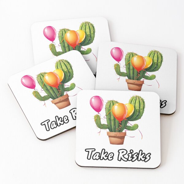 Item preview, Take Risks - Balloons and Cactus quote 1 designed and sold by Tom-Johnson.