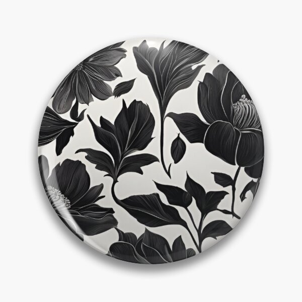 Artikelvorschau, Schwarz-weißes Blumenmuster entworfen und verkauft von Urbanwraps.