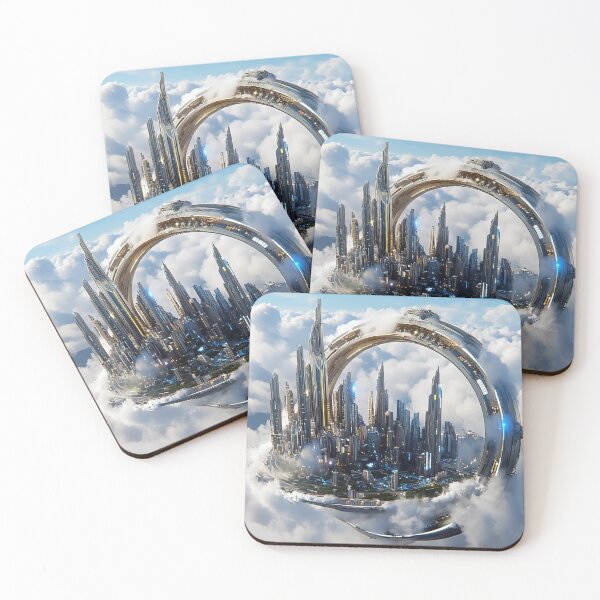 Item preview, A Floating City Above Clouds with Glowing Energy designed and sold by Reina75.