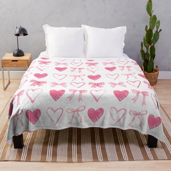 Artikelvorschau, Valentinstag Kokette rosa Schleifen handgezeichnete Herzen Collage entworfen und verkauft von SarahFinnDesign.