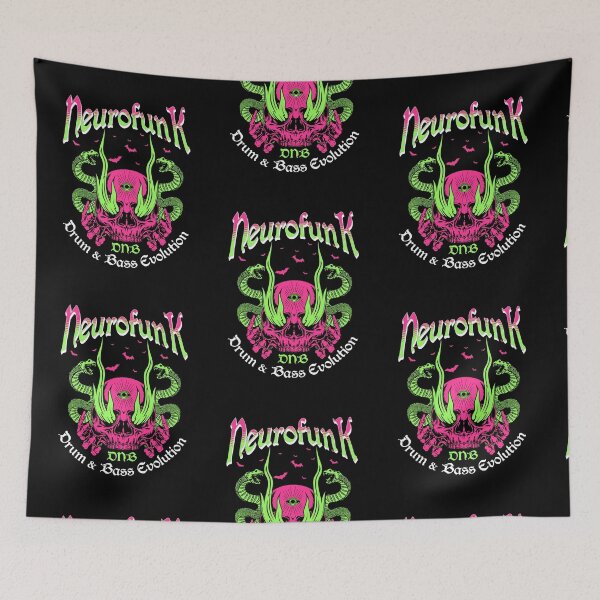 Item preview, NEUROFUNK  - Snakes & Skull (white)  designed and sold by Discothreadz.