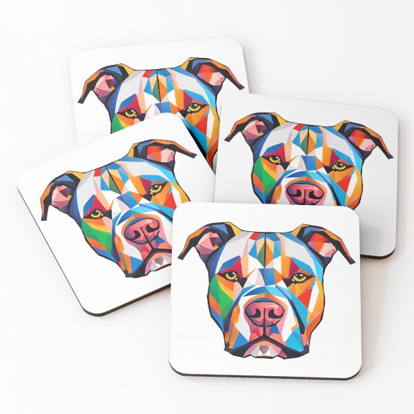 Item preview, Geometric Vibrant Modern Art Pitbull – Colorful Dog Lover's Design designed and sold by Fredster1966.