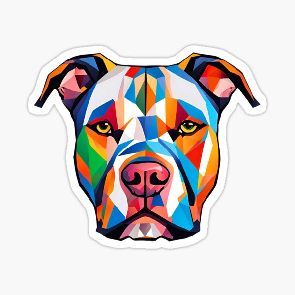 Item preview, Geometric Vibrant Modern Art Pitbull – Colorful Dog Lover's Design designed and sold by Fredster1966.