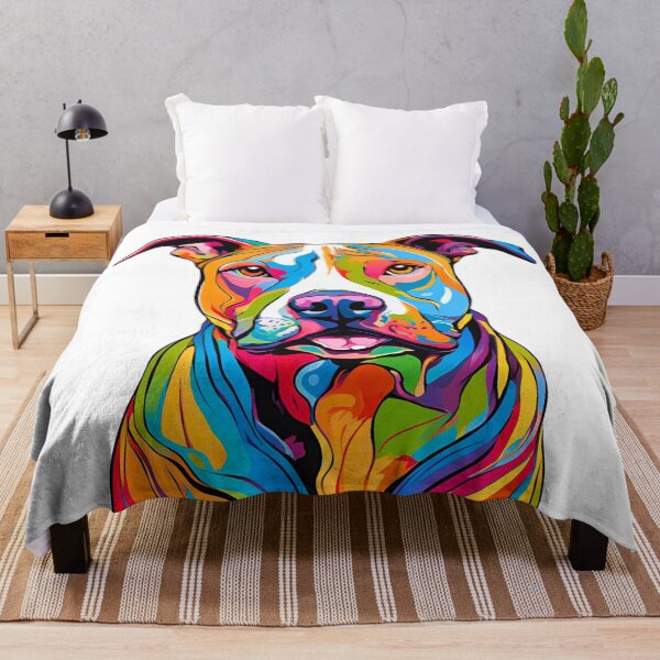 Item preview, Vibrant Modern Art Happy Pitbull – Colorful Dog Lover's Design designed and sold by Fredster1966.