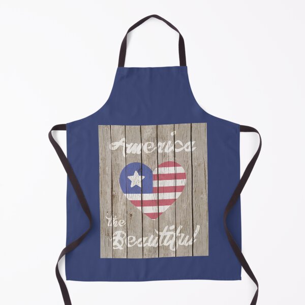Item preview, America The Beautiful Patriotic Heart Flag USA Wood designed and sold by PaintedRose.