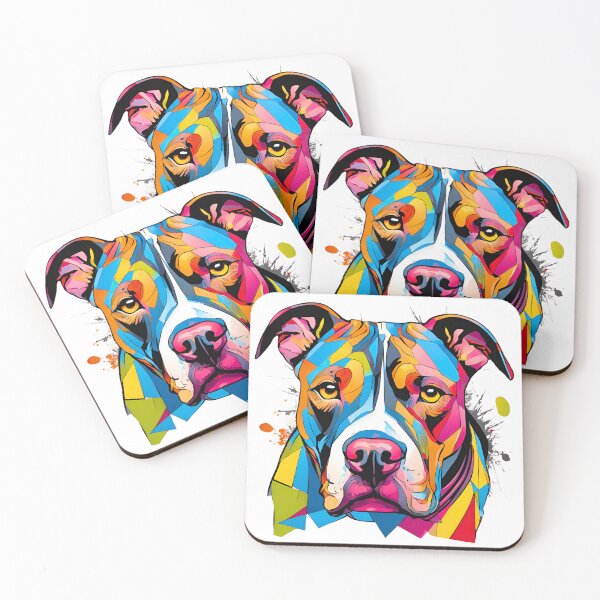 Item preview, Vibrant Multicolored Modern Art Pitbull – Colorful Dog Lover's Design designed and sold by Fredster1966.