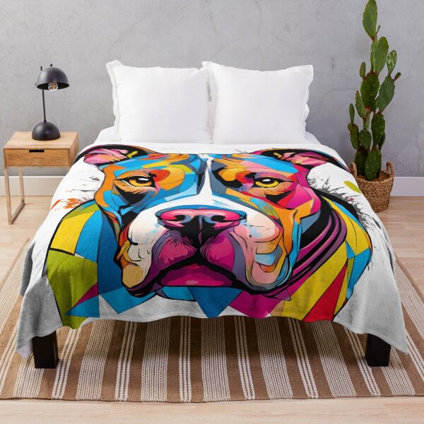 Item preview, Vibrant Multicolored Modern Art Pitbull – Colorful Dog Lover's Design designed and sold by Fredster1966.