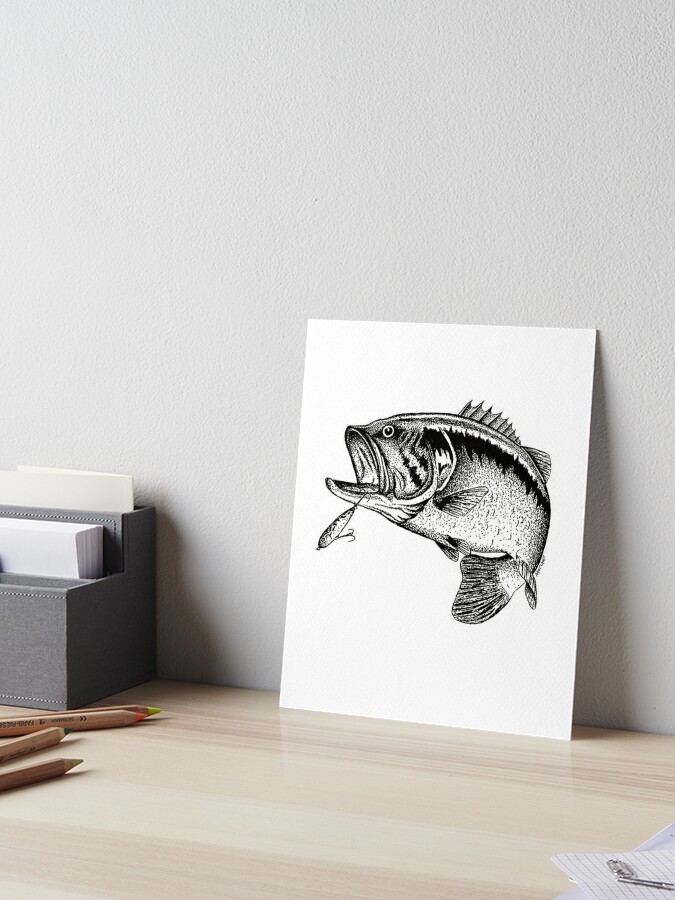 Largemouth Bass Fishing Art Board Print for Sale by Pixelmatrix