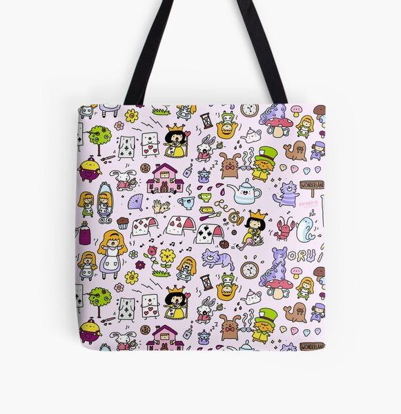 Alice in Doodleland All Over Print Tote Bag