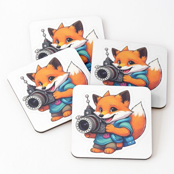 Item preview, A sticker design a playful fox character holding a camera or film reel, representing cunning and adaptability designed and sold by InsightA.