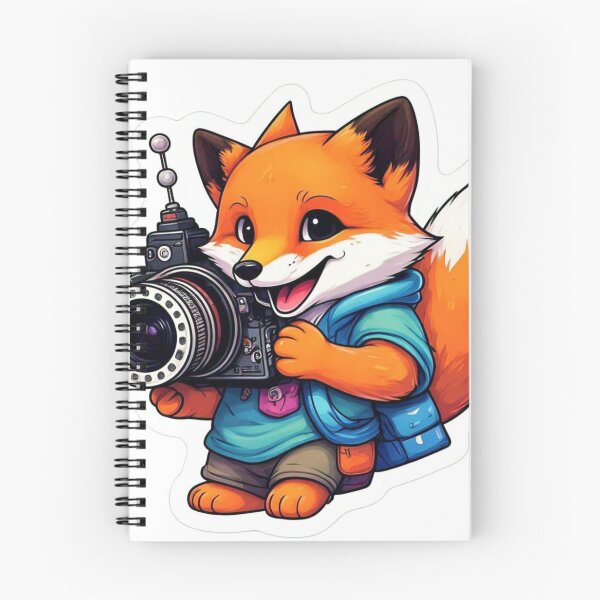 Artikelvorschau, Ein Aufkleber mit einem verspielten Fuchs, der eine Kamera oder eine Filmrolle hält und so für Schlauheit und Anpassungsfähigkeit steht. entworfen und verkauft von InsightA.