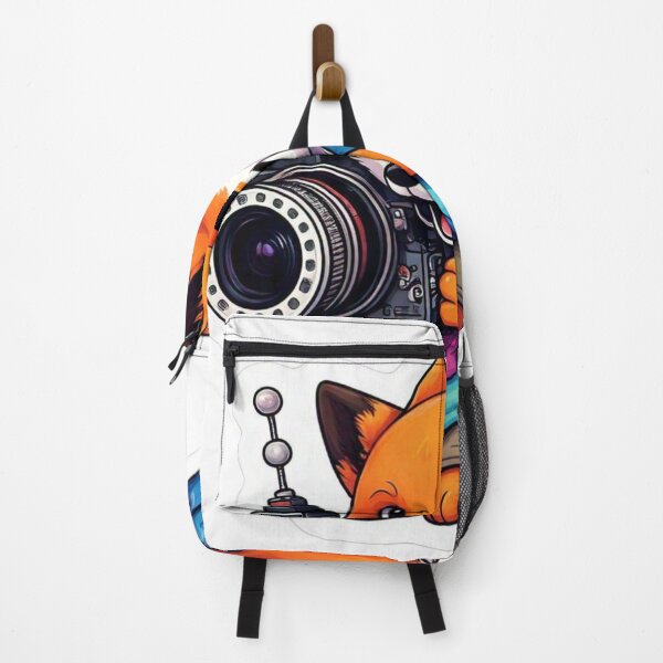 Item preview, A sticker design a playful fox character holding a camera or film reel, representing cunning and adaptability designed and sold by InsightA.