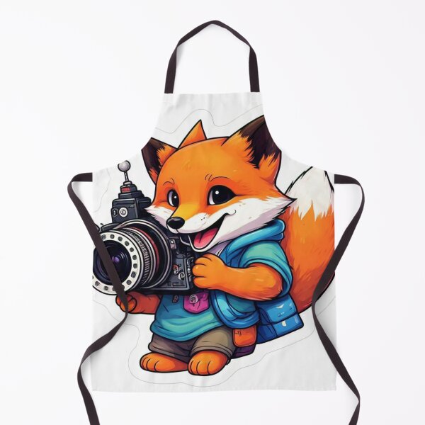 Item preview, A sticker design a playful fox character holding a camera or film reel, representing cunning and adaptability designed and sold by InsightA.