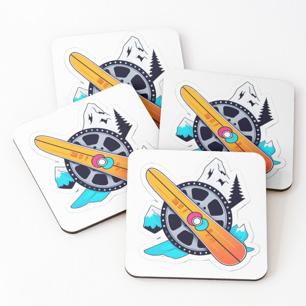 Item preview, A playful sticker design featuring a film reel transformed into a ski, highlighting the festival's unique blend of film and snow sports. designed and sold by InsightA.