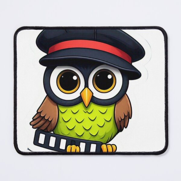 Item preview, Sticker design of a cute, stylized owl wearing a director's hat and holding a film strip, symbolizing wisdom and creativity. designed and sold by InsightA.