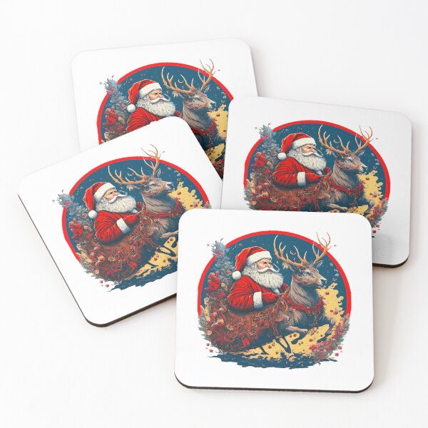 Item preview, Christmas , Santa Claus Riding Reindeer , Christmas Holiday , Festive Xmas , Holiday Graphic , Santa Claus Print designed and sold by Indyadizine.