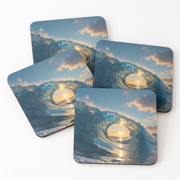 Item preview, Sunset Framed by Ocean Wave Curl designed and sold by InkRiotStudio.