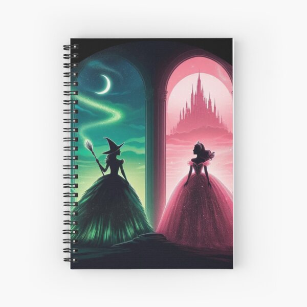 Elphaba & Glinda Wicked the Musical Defying Gravity Spiral Notebook