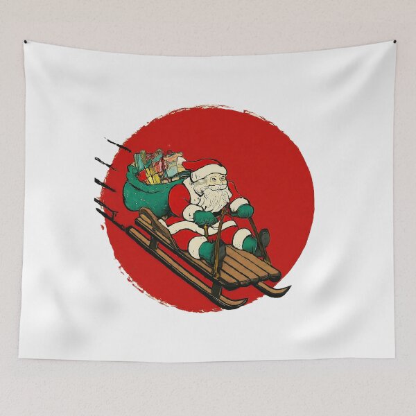 Item preview, Vintage Santa Claus Sledding , Christmas Holiday , Retro Santa Graphic , Christmas Gift Idea, Festive Holiday designed and sold by Indyadizine.