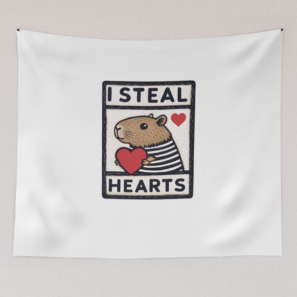 Item preview, I Steal Hearts Capybara - Cute and Funny Capybara Design designed and sold by Colorful-Garden.