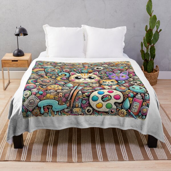 Item preview, Colorful Cat Doodle Art designed and sold by MigNetZ.