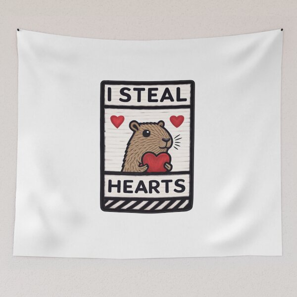 Item preview, I Steal Hearts Capybara - Cute and Funny Capybara Design designed and sold by Colorful-Garden.