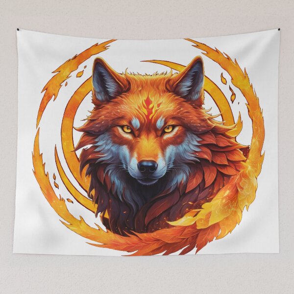 Item preview, Fiery Fox Surrounded By Flames designed and sold by RebelPaintBrush.