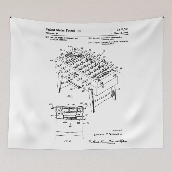 Artikelvorschau, Fußballtisch Patent schwarz entworfen und verkauft von Luve Store.
