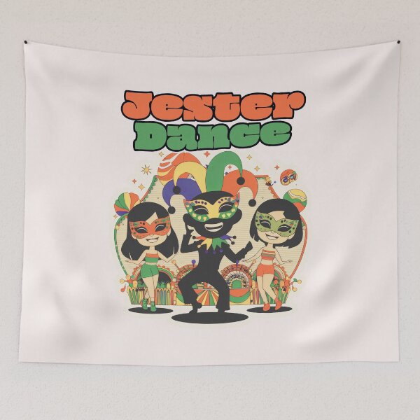 Item preview, Jester Dance Of Crimson Masks And Ebony designed and sold by SplashTastic.