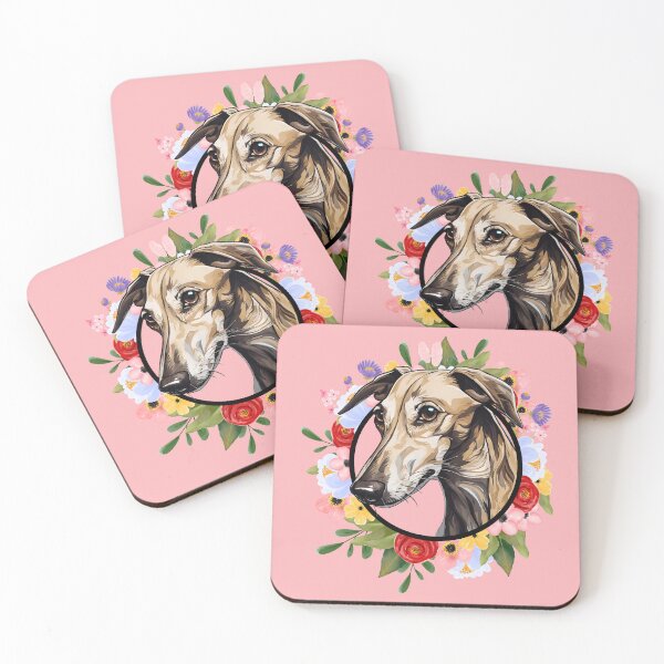 Item preview, Floral Sighthound Portrait designed and sold by TheZoomieZone.