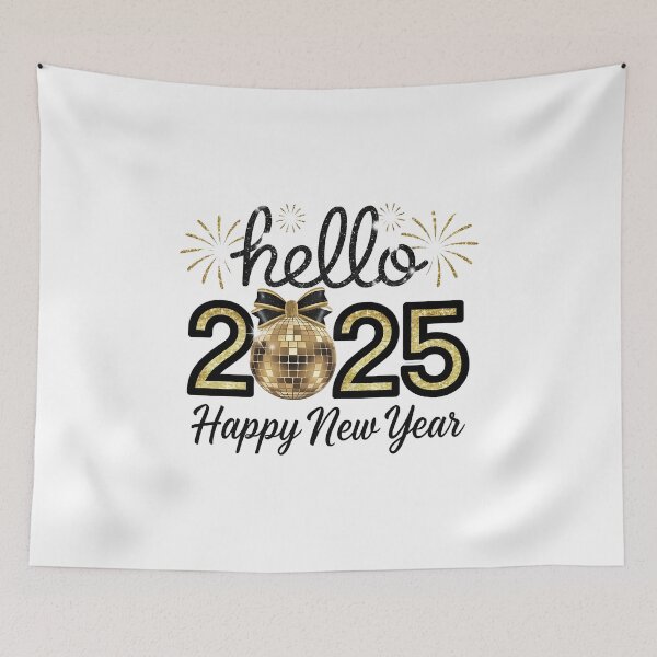 Item preview, Hello 2025 Png, Happy New Year 2025 Png, Trendy New Years Eve Png, Black And Gold Sequins Glitter Faux Sparkly New Year Shirt Design Png designed and sold by TANDIGITALSHOP.