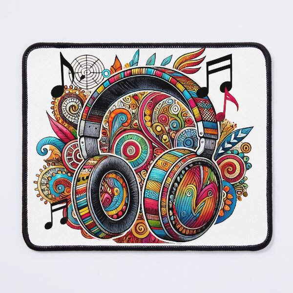 Item preview, Tie Dye Headphones, Headset, Podcaster Music gift, Colorful Rainbow, Musician Gift Ornate Hippie designed and sold by TheTimeTaxi.