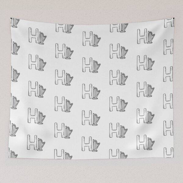 Item preview, Letter H beside Harp designed and sold by rasagamastore.