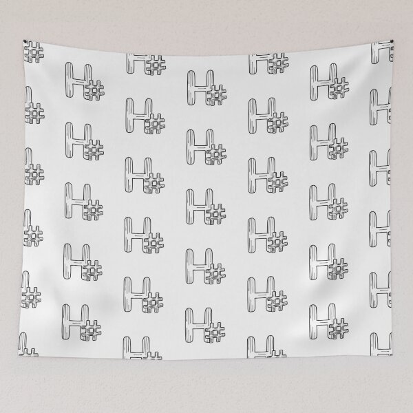 Item preview, Letter H beside Hashtag designed and sold by rasagamastore.