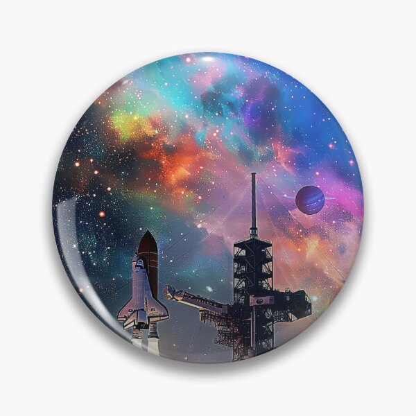 Item preview, Surreal Silhouette of Space Shuttle Launch Against Captivating Cosmic  designed and sold by CheerForGoods.