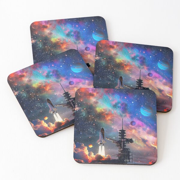 Item preview, Surreal Silhouette of Space Shuttle Launch Against Captivating Cosmic  designed and sold by CheerForGoods.